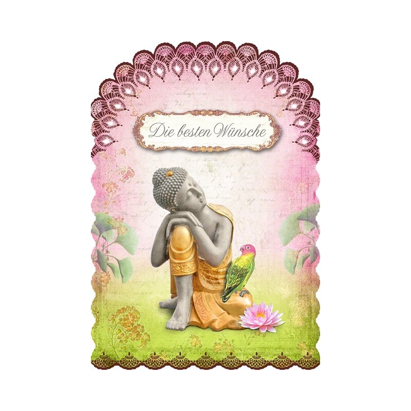 Grußkarte Die besten Wünsche - Buddha