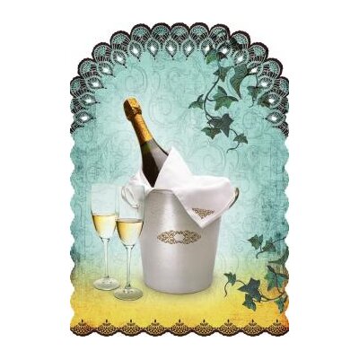 Glückwunschkarte Le Champagne - Sektflasche im Kühler  