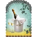Glückwunschkarte Le Champagne - Sektflasche im Kühler