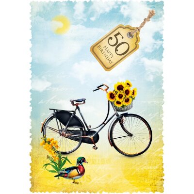 Grußkarte Romantique Fahrrad 50