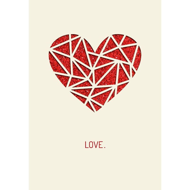 Grußkarte 'LOVE.' - Herz