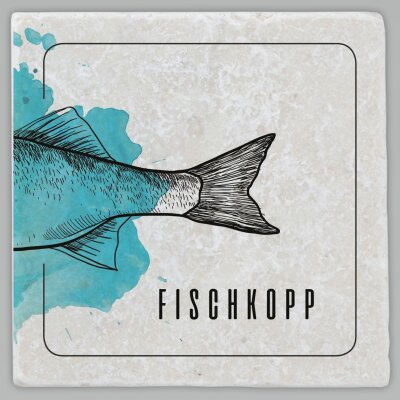Marmorfliese Set Fisch II