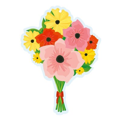 Formkarte unser Finne Blumenstrauß