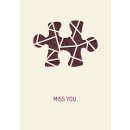 Grußkarte paper deluxe Miss you – Puzzle