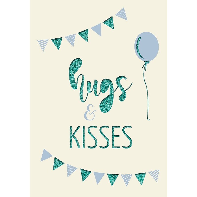 Grußkarte paper deluxe 'Hugs & Kisses' – Luftballon