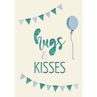 Grußkarte paper deluxe Hugs & Kisses ? Luftballon