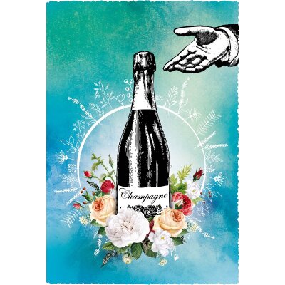 Grußkarte Silver Line - Champagner