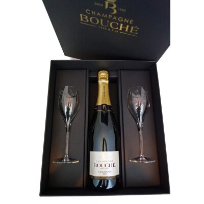 BOUCHÉ PÈRE & FILS Champagner Geschenkset mit 2 Gläsern