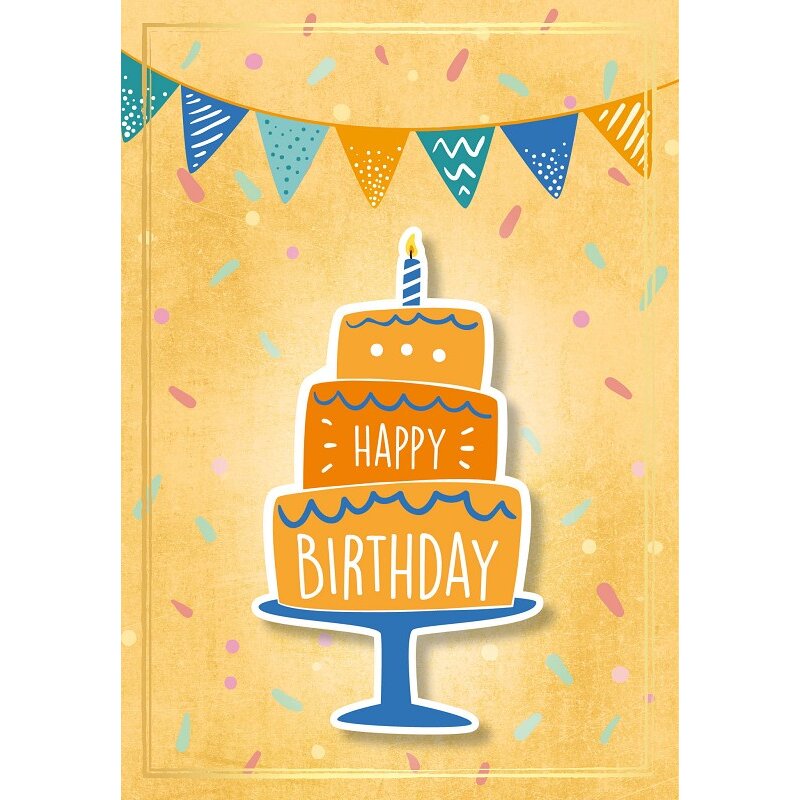 Grußkarte Colorful 'Happy Birthday' - Torte