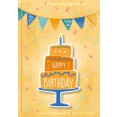 Grußkarte Colorful "Happy Birthday" - Torte