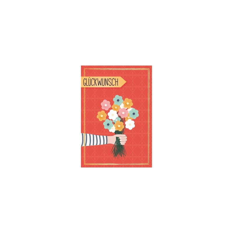 Grußkarte Colorful 'Glückwunsch' - Blumenstrauß