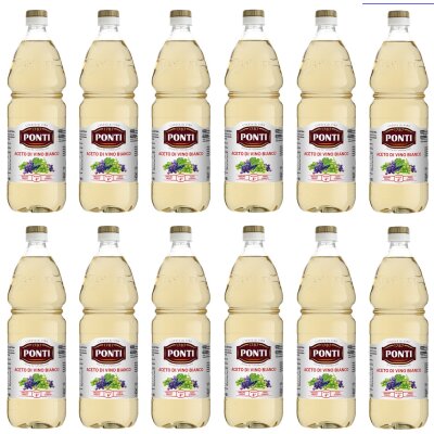 PONTI Aceto di vino bianco - Weißweinessig - 12 * 1 Liter