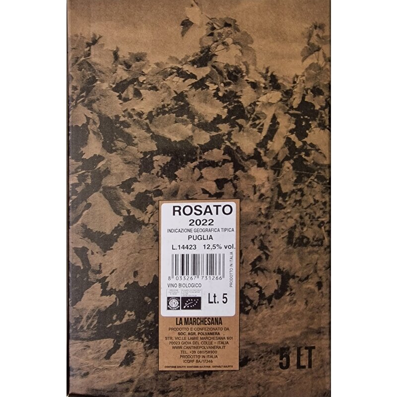 POLVANERA Rosato 'La Marchesana' 2024 IGT - BIO - 5 Liter Bag in Box