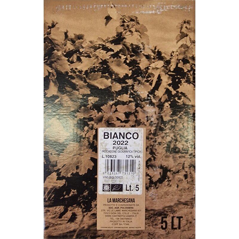 POLVANERA Bianco 'La Marchesana' 2022 IGT - BIO - 5 Liter Bag in Box