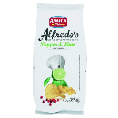 AMICA CHIPS Alfredos Pepe e lime - Kartoffelchips mit rosa Pfeffer und Limette - 150g
